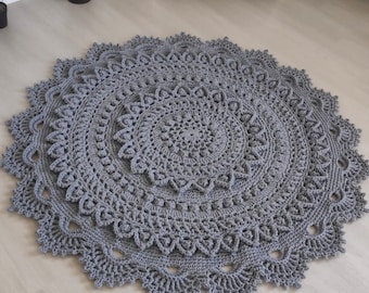 Round Crochet Knitted Carpet, Circle Crochet Nursery Carpet Mat, Home Decor Housewarming Gift,handmade knitted rug,livingroom decor rug
