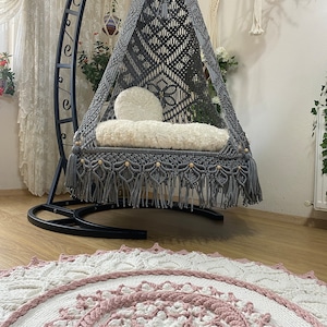 Macrame patio double swing,Patio swing,Macrame swing,Macrame hanging swing,Macrame chair,Hammock chair,Garden Swing,Housewarming gift,Swing