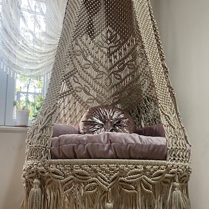 Hammock round chair,Macrame Swing, Macrame Chair, Hängesessel,Macrame Swing Chair, Macrame Rocking Chair, Macrame hammock, Hanging Chair
