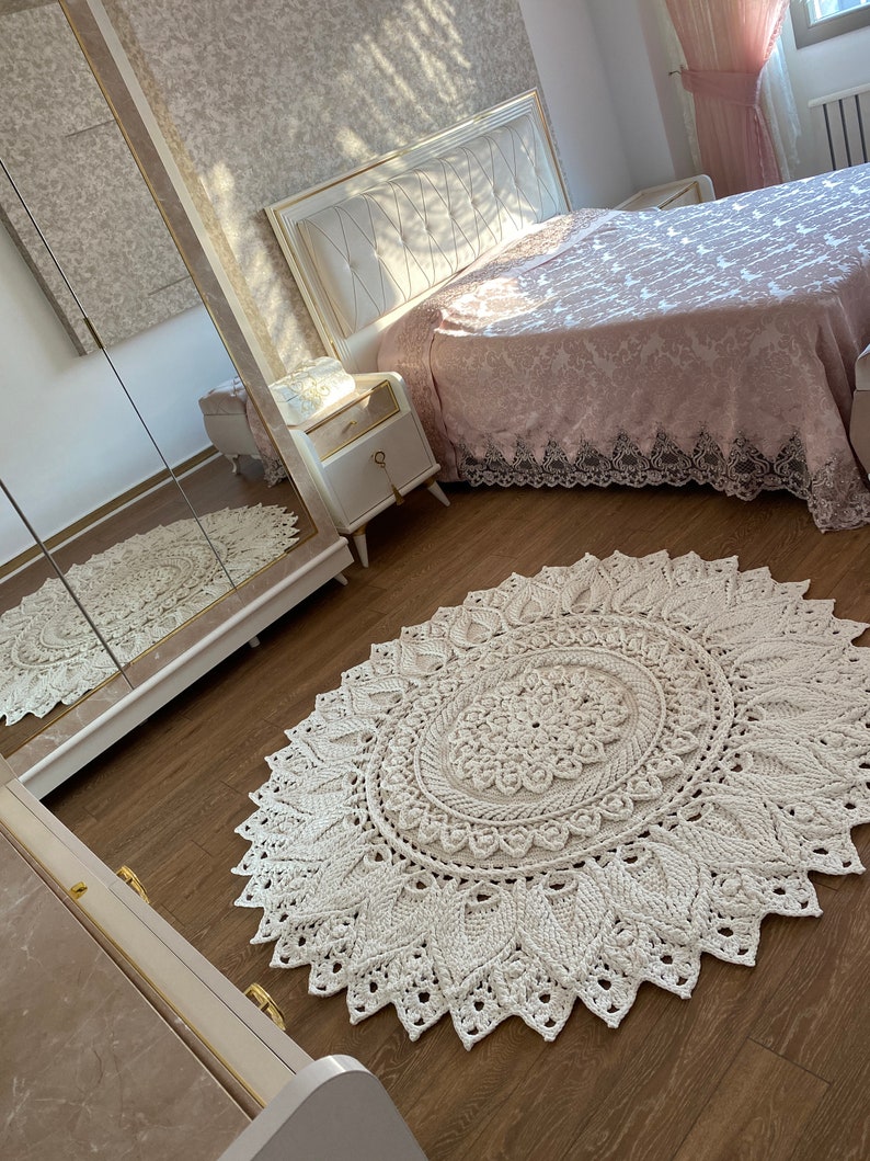 Knitted Carpet, Round Crochet, Crochet Knitted Carpet, Rug Circle ...