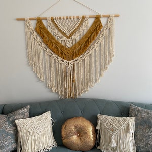 Macrame wall decor, Macrame wall art, wall hanging, bohemian decoration wall arch, bedroom wall art,bedroom interior decor,room decor,decor