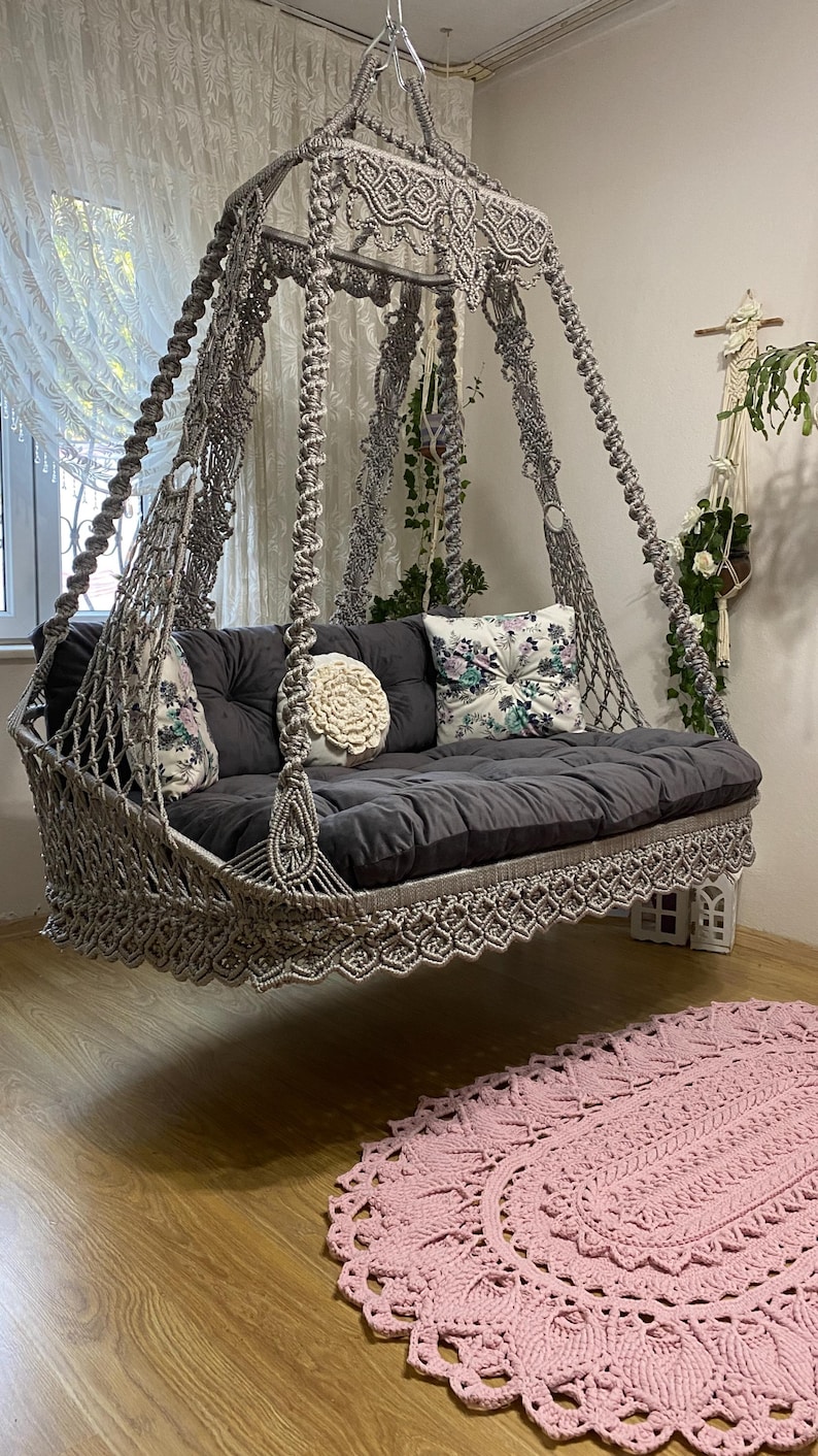 New Design Exstra Comfort Luxury Macrame Swing,indoor and Outdoor Large