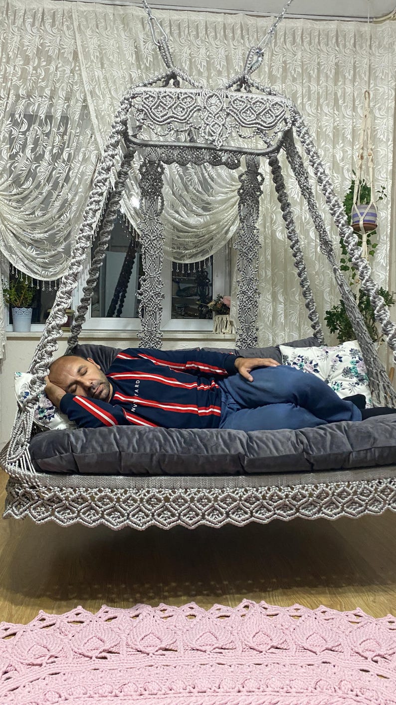 New Design Exstra Comfort Luxury Macrame Swing,indoor and Outdoor Large
