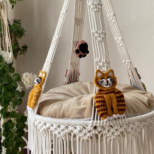Macrame Handmade Cat Hammock, Large Hanging Cat Bed,Unique Pet Swing for Cats,Braided Cat Bed,Gift for Cat Lover,  Hanging Pet Bed,Cat Swing