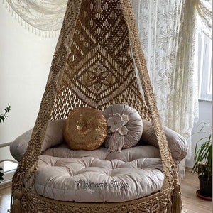 macrame swing,rocking chair,design swing, design rocking chair, macrame decoration.livingroomdecor,home decoration.swing chair,Macrame decor