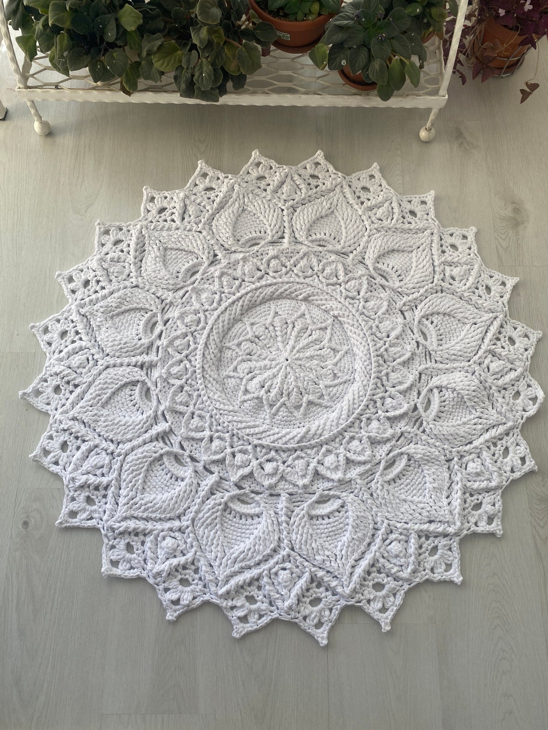 Handmade Crochet Rug, Boho Round Crochet Carpet,round Handmade Rug