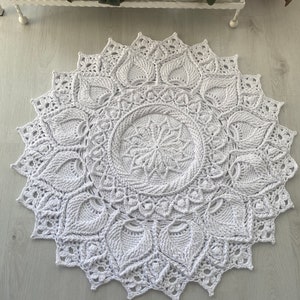 Handgefertigter Häkelteppich, runder handgemachter Teppich, runder handgemachter Teppich, Häkelteppich für Küche, Bad, Schlafzimmer, Teppich, Wohnzimmer, Häkelteppich