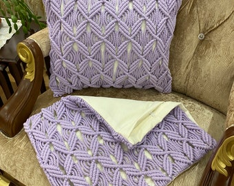 Almohada decorativa de macramé bohemia, almohada decorativa, almohada de macramé, regalo único hecho a mano, decoración de sala de estar de macramé, almohada hecha a mano