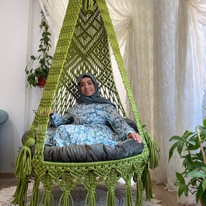 Macrame XL swing Chair, Macrame Round Swing, Special design macrame swing, Macrame Swing Chair, XL Macrame handmade Swing, Swing set