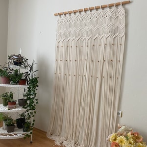 Macramé Doorway Curtains,boho wall hanging curtain,for door or window beaded curtain,customizable macrame curtain,housewarming gift,curtains