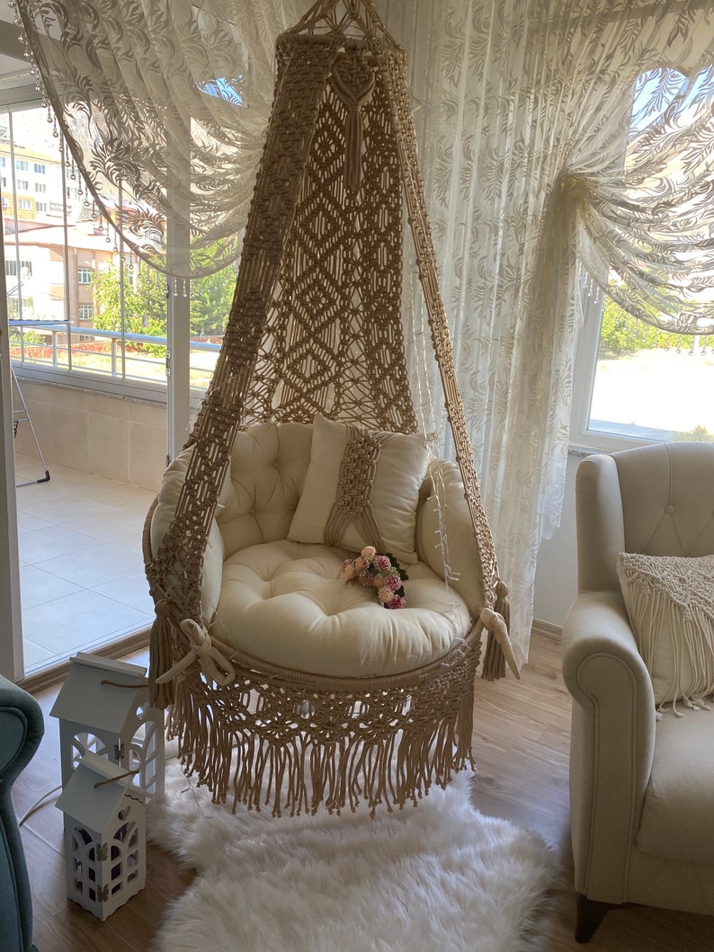 Macrame Swing Rocking Chair Design Swingdesign Rocking Etsy
