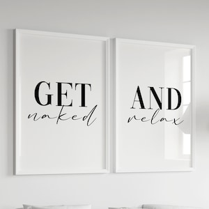 Posters | get naked and relax | bathroom picture