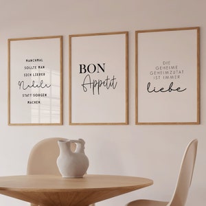 Poster Set Kitchen | Kitchen Poster | Kitchen Pictures | Bon appetit | dining room | kitchen decor