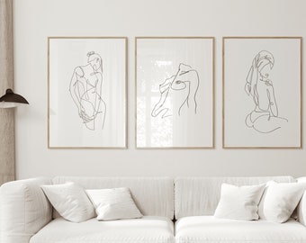 Poster Set | Line Art | Akt Frauen | Schlafzimmer Bild | ästhetisch