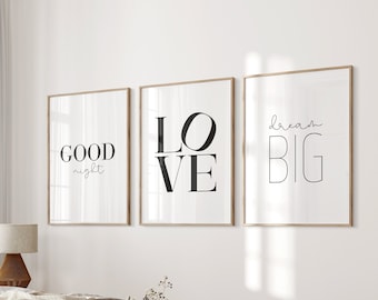 Poster Set | good night | Wanddeko Schlafzimmer Bild