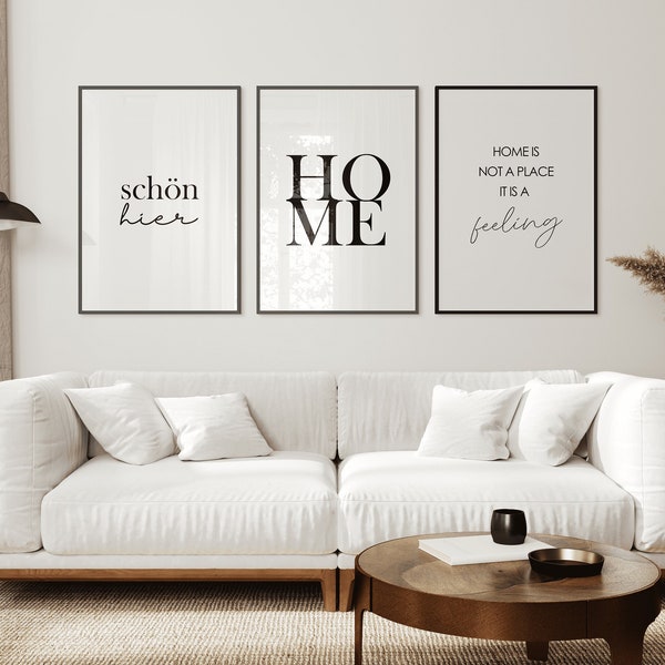 Set of 3 Posters | nice here | Home | home is not a place