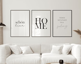 3er Poster Set | schön hier  | Home | home is not a place