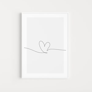 Poster | Line Art | Herz | heart one line drawing | minimalistisch