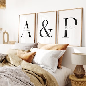 Namensposter Set Familienposter 3er Set Schlafzimmerposter | Deko Schlafzimmer Wohnzimmer
