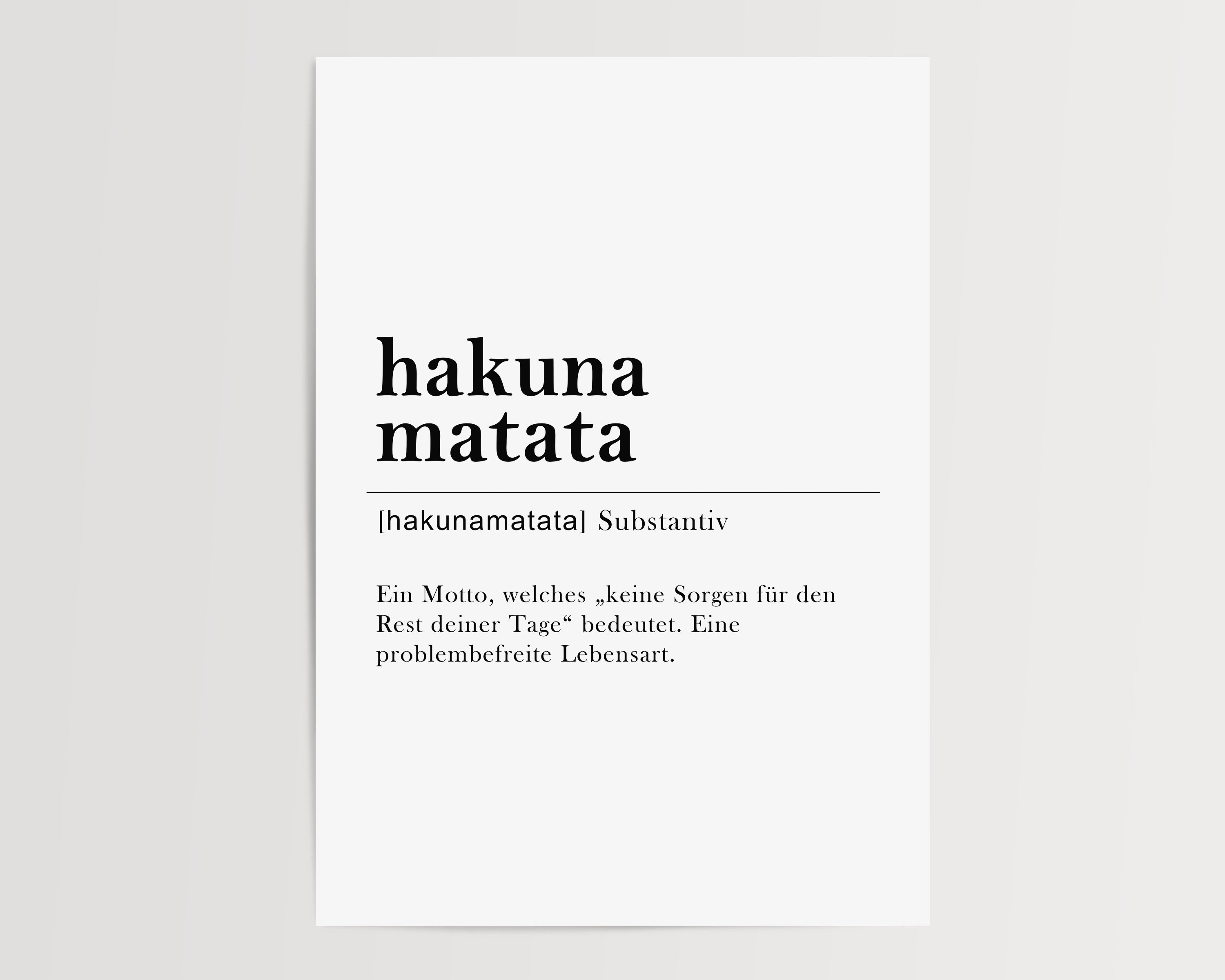 Poster Hakuna Matata | Definition | Motivational picture