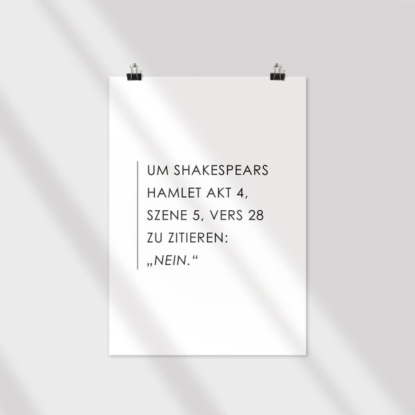 Poster Shakespeare Hamlet | Wanddeko