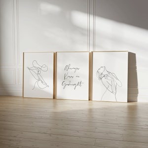 Poster Set Schlafzimmer Line Art | Wandbild Print | Wanddeko Schlafzimmer Bild