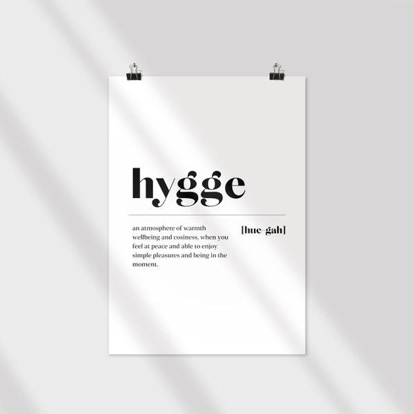 Poster Hygge | Definition | Typo