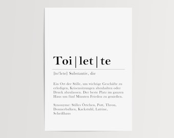 Poster | Toilette Definition | Gäste-WC Bild