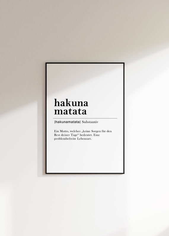 Hakuna Matata Keine Sorgen Definition Wörterbuch Z Produktbild-Vorschau 7
