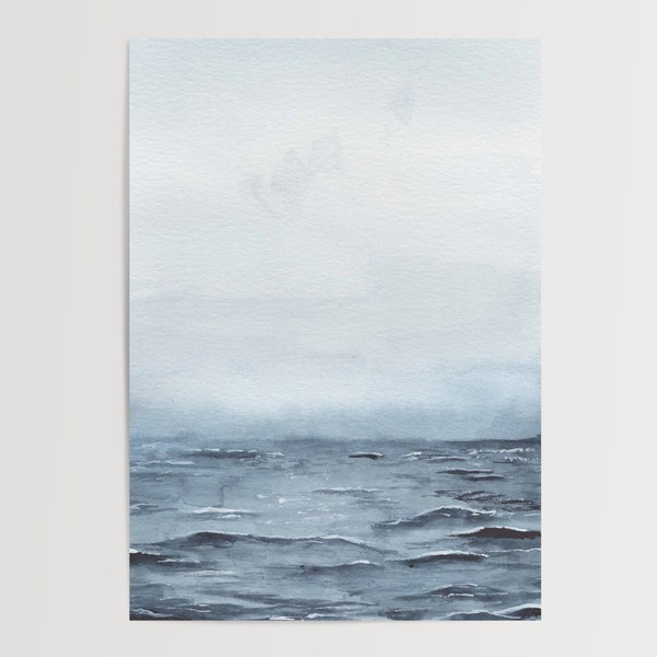 Poster Aquarell Meer | Wellen  | Wohnzimmer Deko| Kunstdruck