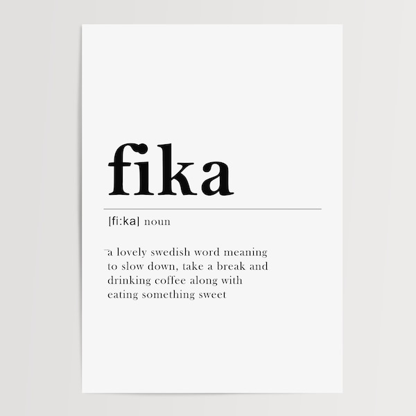 Poster Küche | Fika Definition | Esszimmer | Wanddeko