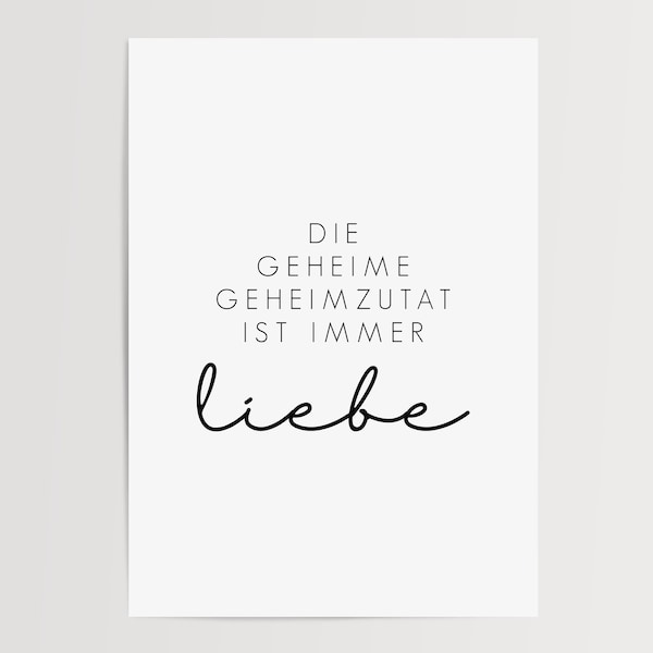 Kitchen Poster | The secret ingredient is love | Kitchen picture