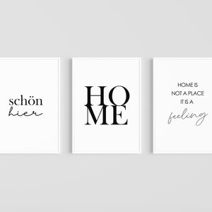 3er Poster Set schön hier Home home is not a place Bild 2