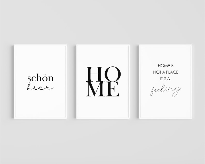 3er Poster Set schön hier Home home is not a place Bild 2