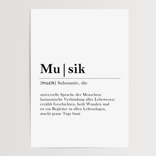 Poster Musik | Definition | Musikliebhaber Geschenk