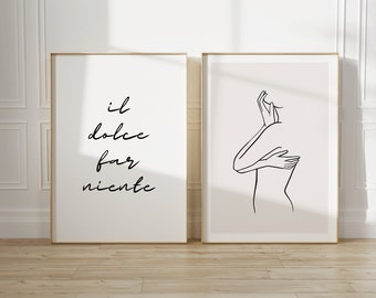 Poster Set Schlafzimmer Wohnzimmer | il dolce far niente | süßes Nichtstun