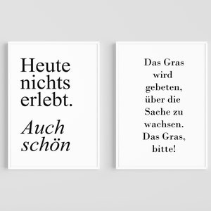Poster Set Wohnzimmer | Heute nichts erlebt auch schön