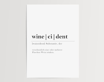 Poster Wein | Winecident | Weinliebhaber Geschenk