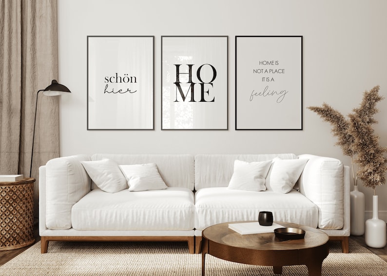 3er Poster Set schön hier Home home is not a place Bild 1