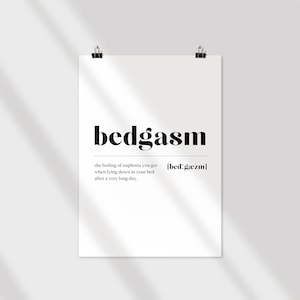 Poster | Bedgasm Definition | Schlafzimmer Bild