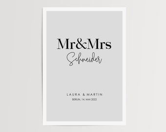 Poster Mr & Mrs | Hochzeitsgeschenk | Einweihungsgeschenk