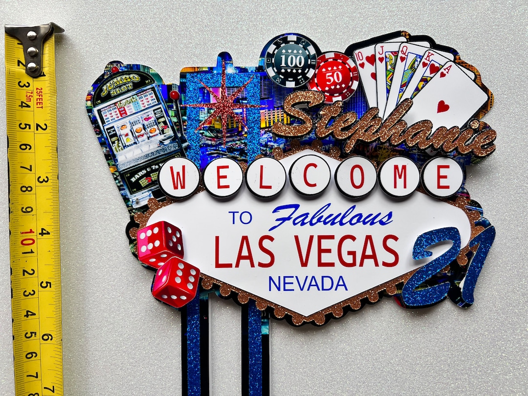 Las VEGAS Cake Topper, Casino Cake Topper, Las Vegas Party, Vegas Cake Topper, to