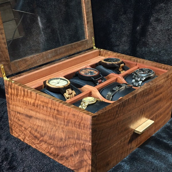 Walnut watch box , jewelry box ,