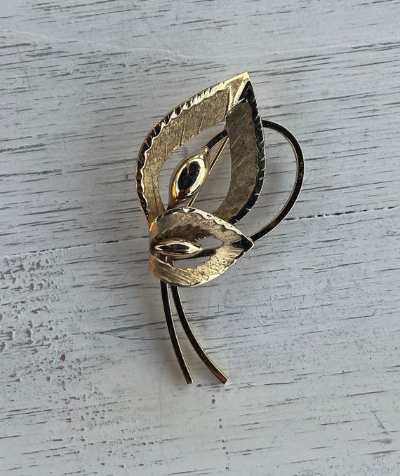 Vintage Bond Boyd Sterling leaf Brooch