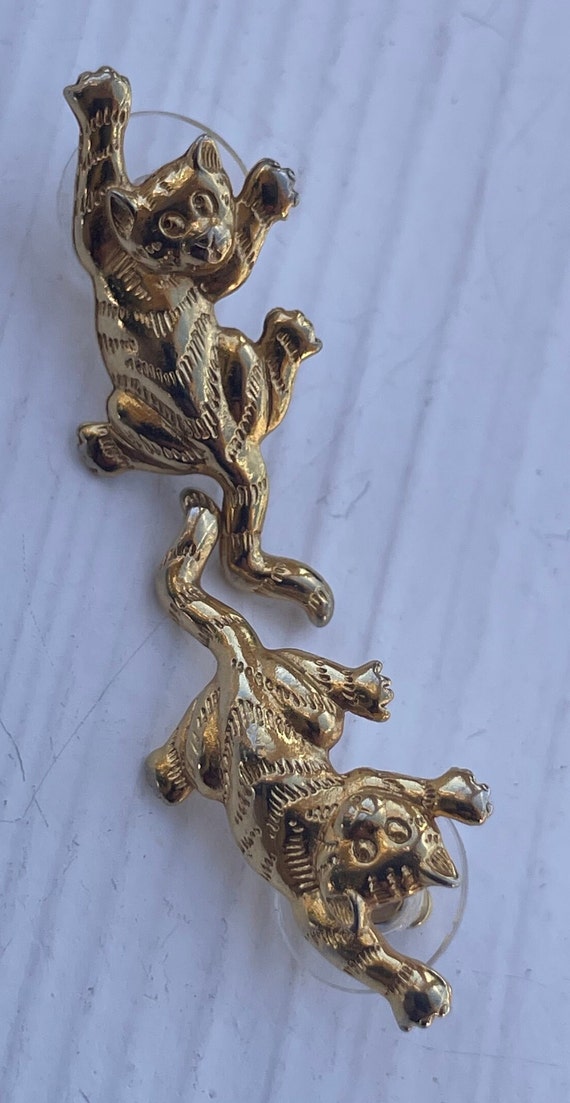 Vintage JJ Jonette climbing cat earrings. - image 9