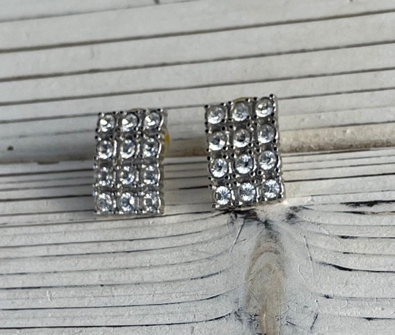 Vintage Rectangular crystal earrings - image 1