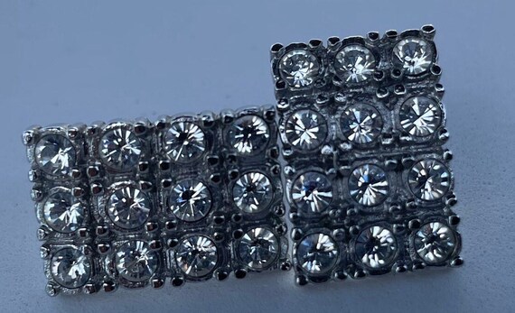 Vintage Rectangular crystal earrings - image 2