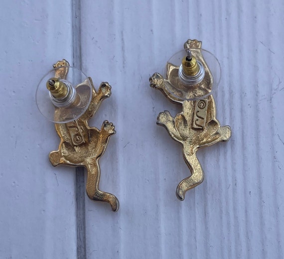 Vintage JJ Jonette climbing cat earrings. - image 4