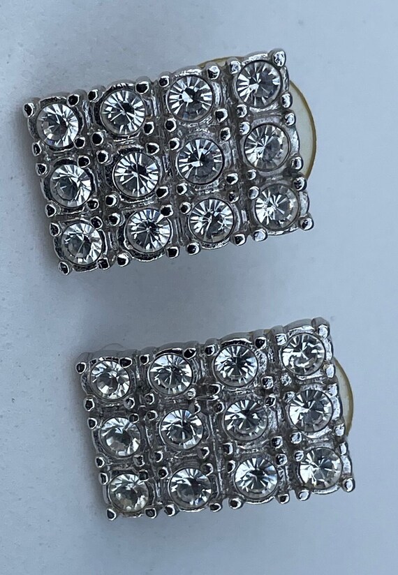 Vintage Rectangular crystal earrings - image 9