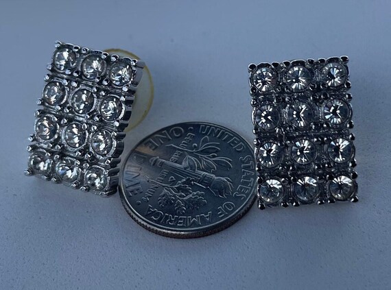 Vintage Rectangular crystal earrings - image 6